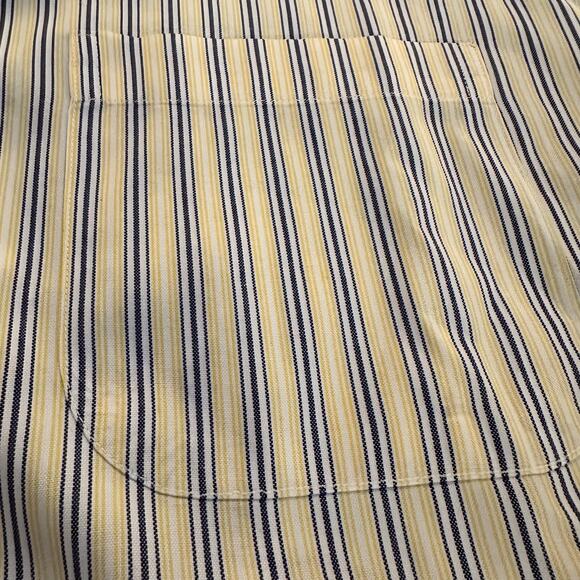Men’s Brooks Brothers Yellow, Blue & White Striped Short Sleeve Shirt Sz 15.5 - Picture 3 of 7